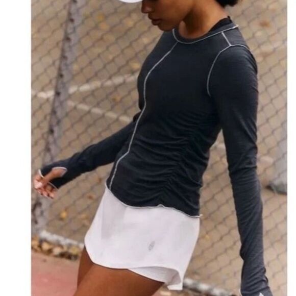 New Free People Movement X HATCH Right On Run Layer Small Top Black - Picture 1 of 9